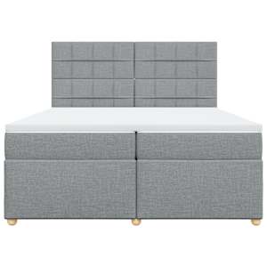 Box spring postel s matrací světle šedá 200 x 200 cm textil - obrázek 6