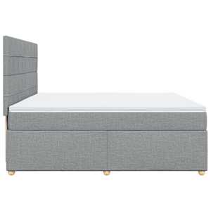 Box spring postel s matrací světle šedá 200 x 200 cm textil - obrázek 7