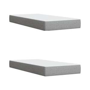 Box spring postel s matrací světle šedá 200 x 200 cm textil - obrázek 11