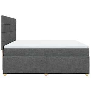 Box spring postel s matrací tmavě šedá 200x200 cm textil - obrázek 7