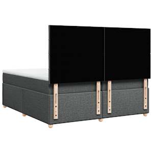 Box spring postel s matrací tmavě šedá 200x200 cm textil - obrázek 8