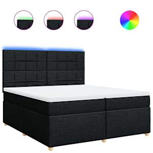 Box spring postel s matrací černá 200x200 cm textil - obrázek 2