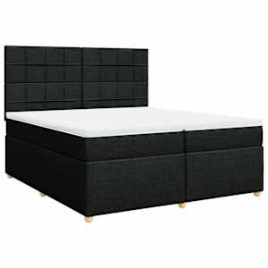 Box spring postel s matrací černá 200x200 cm textil - obrázek 3