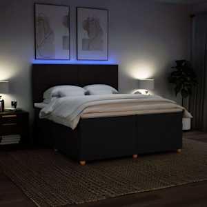 Box spring postel s matrací černá 200x200 cm textil - obrázek 5