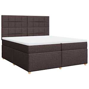 Box spring postel s matrací tmavě hnědá 200x200 cm textil - obrázek 3