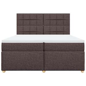Box spring postel s matrací tmavě hnědá 200x200 cm textil - obrázek 6