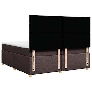 Box spring postel s matrací tmavě hnědá 200x200 cm textil - obrázek 8