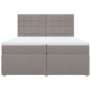 Box spring postel s matrací taupe 200x200 cm textil - obrázek 6