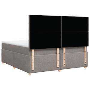 Box spring postel s matrací taupe 200x200 cm textil - obrázek 8