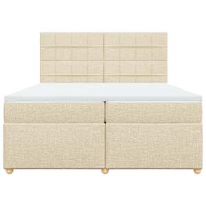 Box spring postel s matrací krémová 200x200 cm textil - obrázek 6