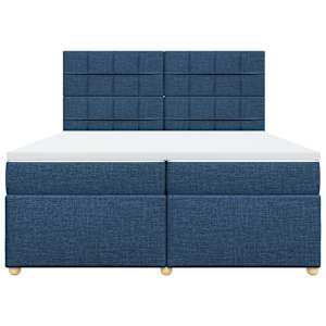 Box spring postel s matrací modrá 200x200 cm textil - obrázek 6
