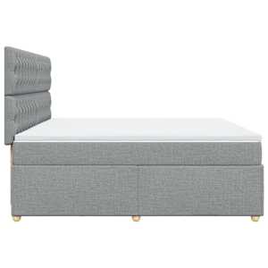 Box spring postel s matrací světle šedá 200 x 200 cm textil - obrázek 7