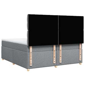 Box spring postel s matrací světle šedá 200 x 200 cm textil - obrázek 8
