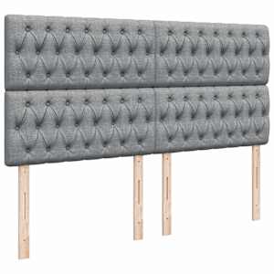 Box spring postel s matrací světle šedá 200 x 200 cm textil - obrázek 9