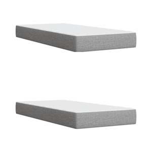 Box spring postel s matrací světle šedá 200 x 200 cm textil - obrázek 11