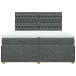 Box spring postel s matrací tmavě šedá 200x200 cm textil - obrázek 6