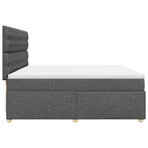 Box spring postel s matrací tmavě šedá 200x200 cm textil - obrázek 7