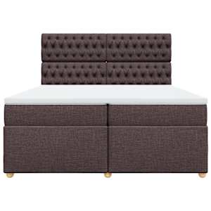 Box spring postel s matrací tmavě hnědá 200x200 cm textil - obrázek 6