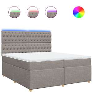 Box spring postel s matrací taupe 200x200 cm textil - obrázek 2