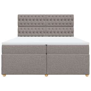 Box spring postel s matrací taupe 200x200 cm textil - obrázek 6