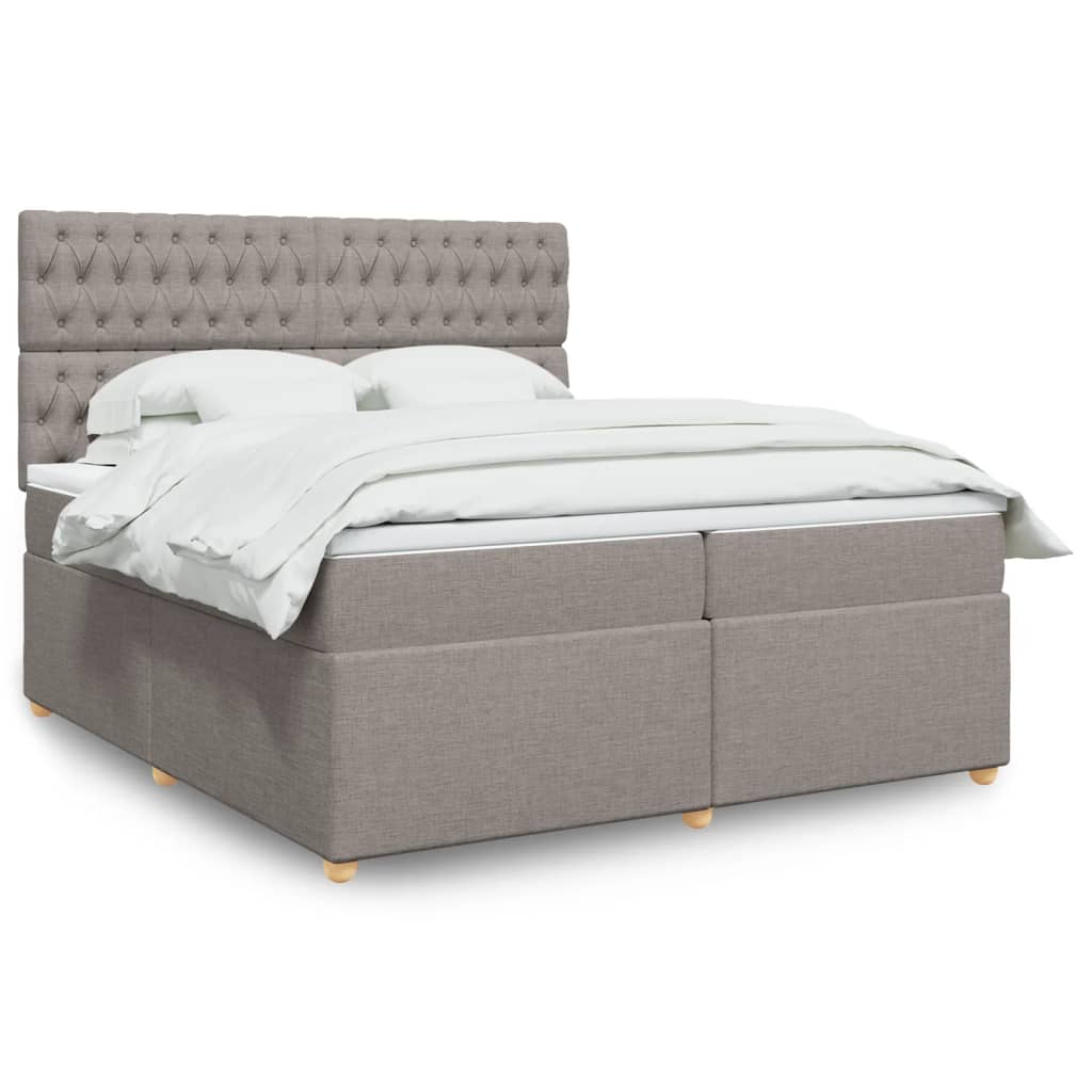 Boxspringbett mit Matratze Taupe 200×200 cm Stoff