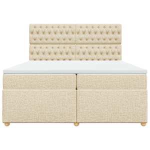 Box spring postel s matrací krémová 200x200 cm textil - obrázek 6