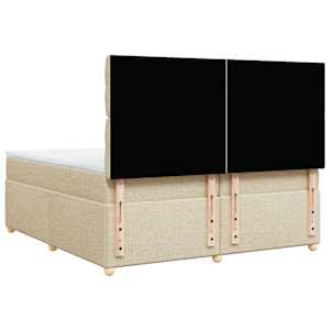 Box spring postel s matrací krémová 200x200 cm textil - obrázek 8