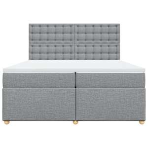 Box spring postel s matrací světle šedá 200 x 200 cm textil - obrázek 6