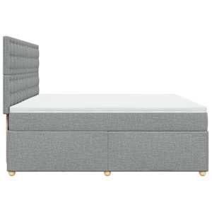 Box spring postel s matrací světle šedá 200 x 200 cm textil - obrázek 7