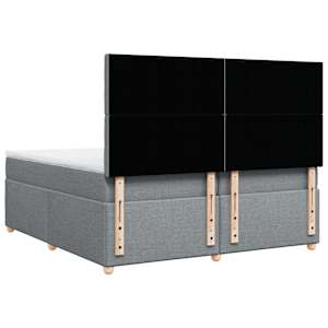 Box spring postel s matrací světle šedá 200 x 200 cm textil - obrázek 8