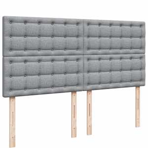 Box spring postel s matrací světle šedá 200 x 200 cm textil - obrázek 9