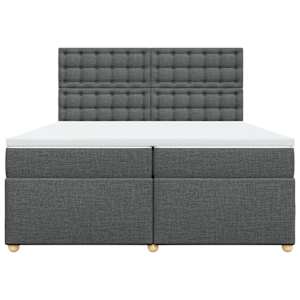Box spring postel s matrací tmavě šedá 200x200 cm textil - obrázek 6