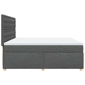 Box spring postel s matrací tmavě šedá 200x200 cm textil - obrázek 7