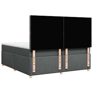 Box spring postel s matrací tmavě šedá 200x200 cm textil - obrázek 8