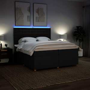 Box spring postel s matrací černá 200x200 cm textil - obrázek 5