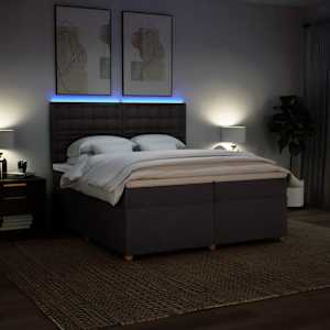 Box spring postel s matrací tmavě hnědá 200x200 cm textil - obrázek 5