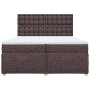 Box spring postel s matrací tmavě hnědá 200x200 cm textil - obrázek 6