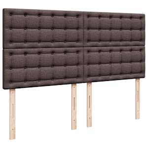 Box spring postel s matrací tmavě hnědá 200x200 cm textil - obrázek 9
