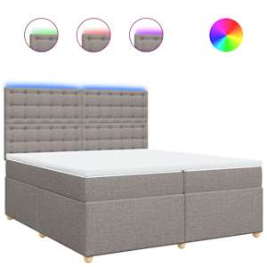 Box spring postel s matrací taupe 200x200 cm textil - obrázek 2