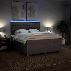 Box spring postel s matrací taupe 200x200 cm textil - obrázek 5