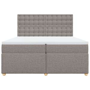 Box spring postel s matrací taupe 200x200 cm textil - obrázek 6