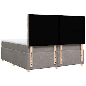 Box spring postel s matrací taupe 200x200 cm textil - obrázek 8