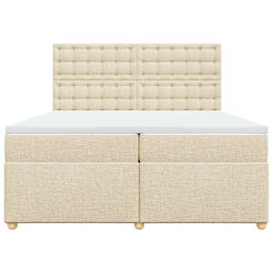 Box spring postel s matrací krémová 200x200 cm textil - obrázek 6