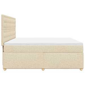 Box spring postel s matrací krémová 200x200 cm textil - obrázek 7