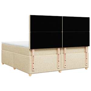 Box spring postel s matrací krémová 200x200 cm textil - obrázek 8