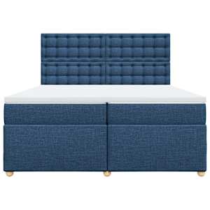 Box spring postel s matrací modrá 200x200 cm textil - obrázek 6