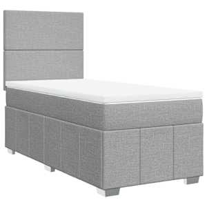 Box spring postel s matrací světle šedá 80 x 200 cm textil - obrázek 3