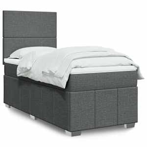 Box spring postel s matrací tmavě šedá 80 x 200 cm textil