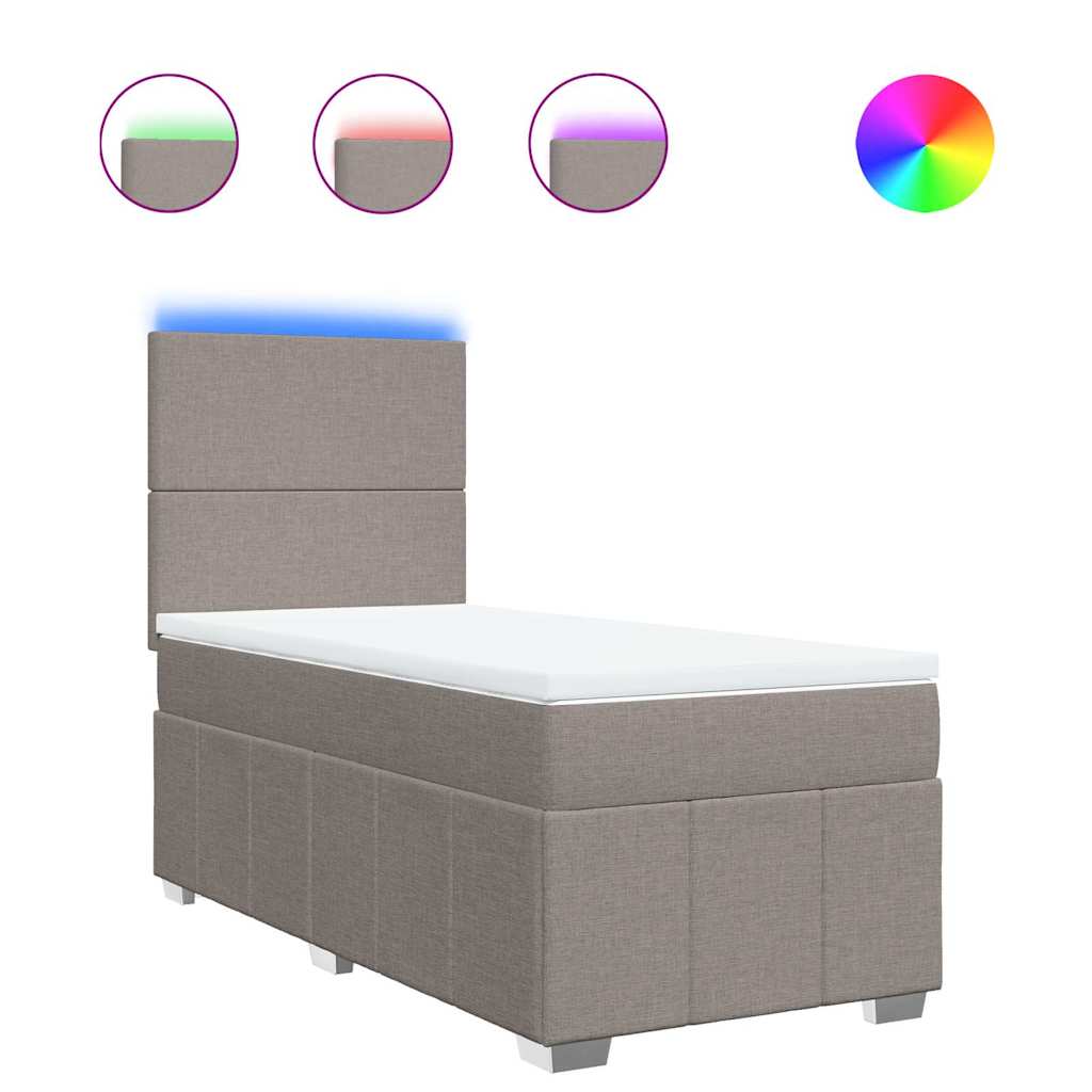 Thumbnail - vidaXL Boxspringbett mit Matratze Taupe 80x200 cm Stoff