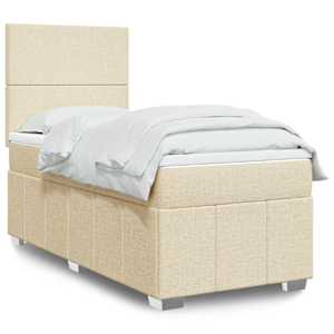 Box spring postel s matrací krémová 80 x 200 cm textil - obrázek 1